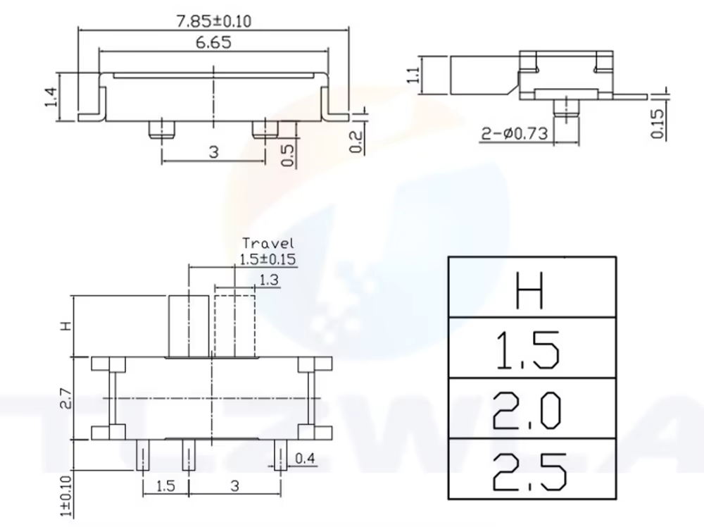 On/Off Surface Mount Switch